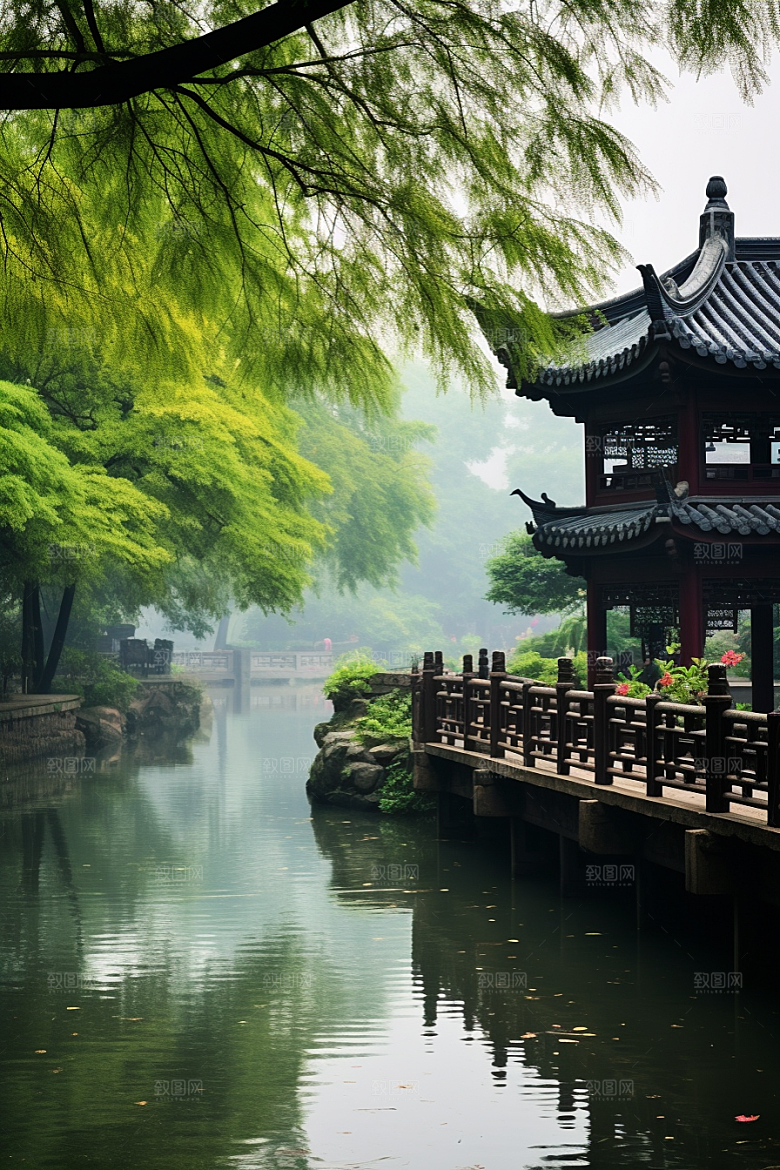 杭州城市风光景点江南摄影图