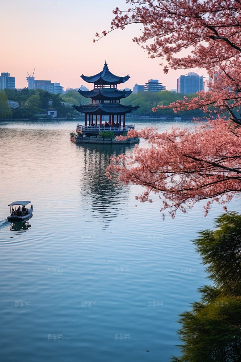 杭州城市风光景色风景摄影图