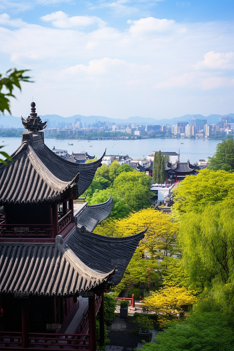杭州城市风光南宋古都景色摄影图