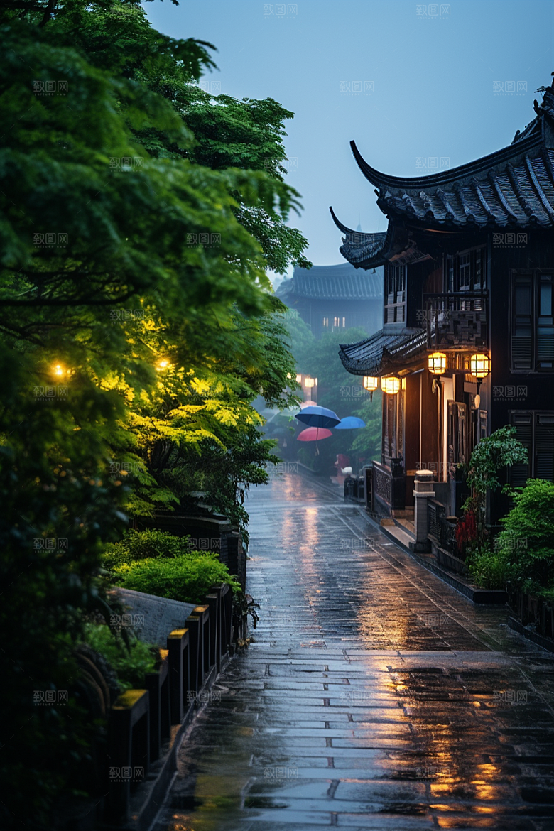 杭州城市风光江南景点摄影图