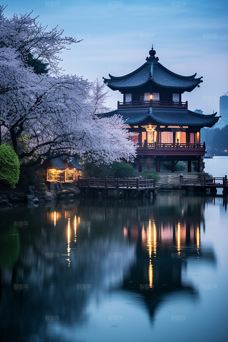 杭州城市风光国内游旅行摄影图
