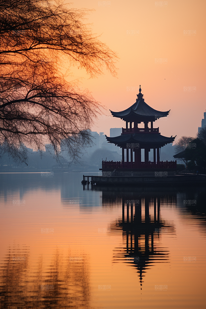 杭州城市风光旅游风景摄影图