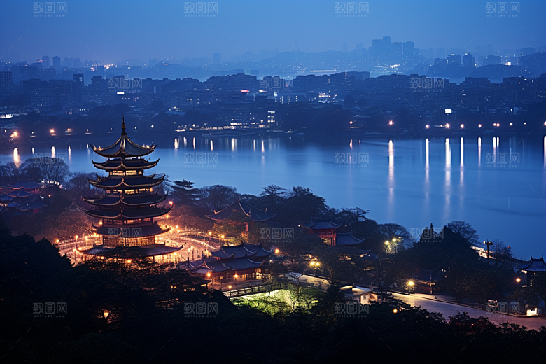 杭州城市风光都市国内游摄影图