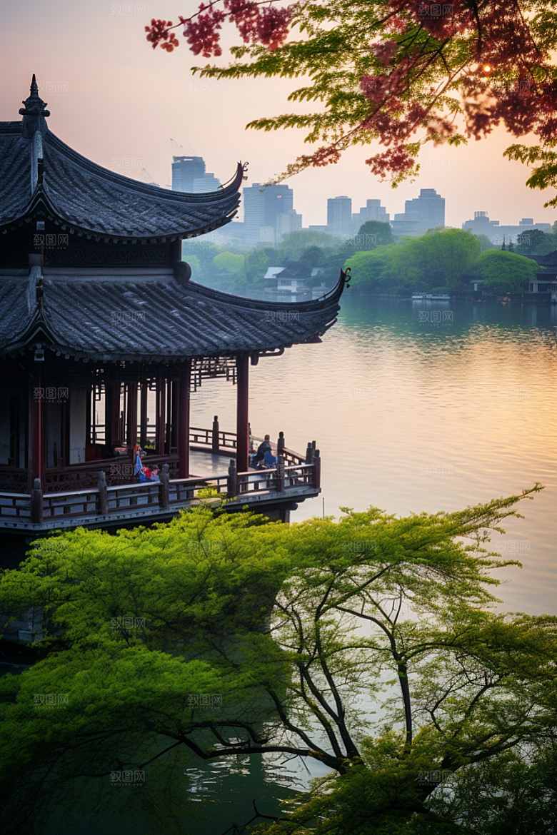 杭州城市风光风景南宋古都摄影图