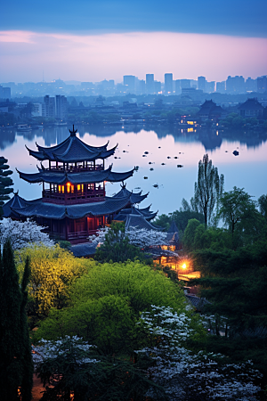 杭州城市风光高清国内游摄影图