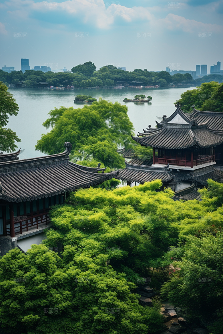 杭州城市风光景点国内游摄影图