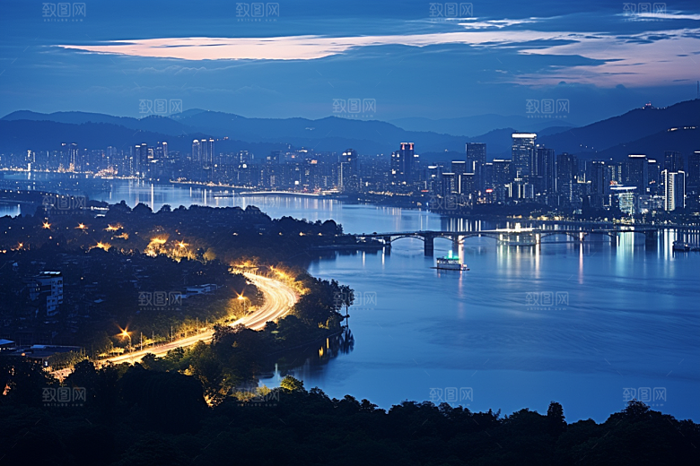 杭州城市风光风景南宋古都摄影图