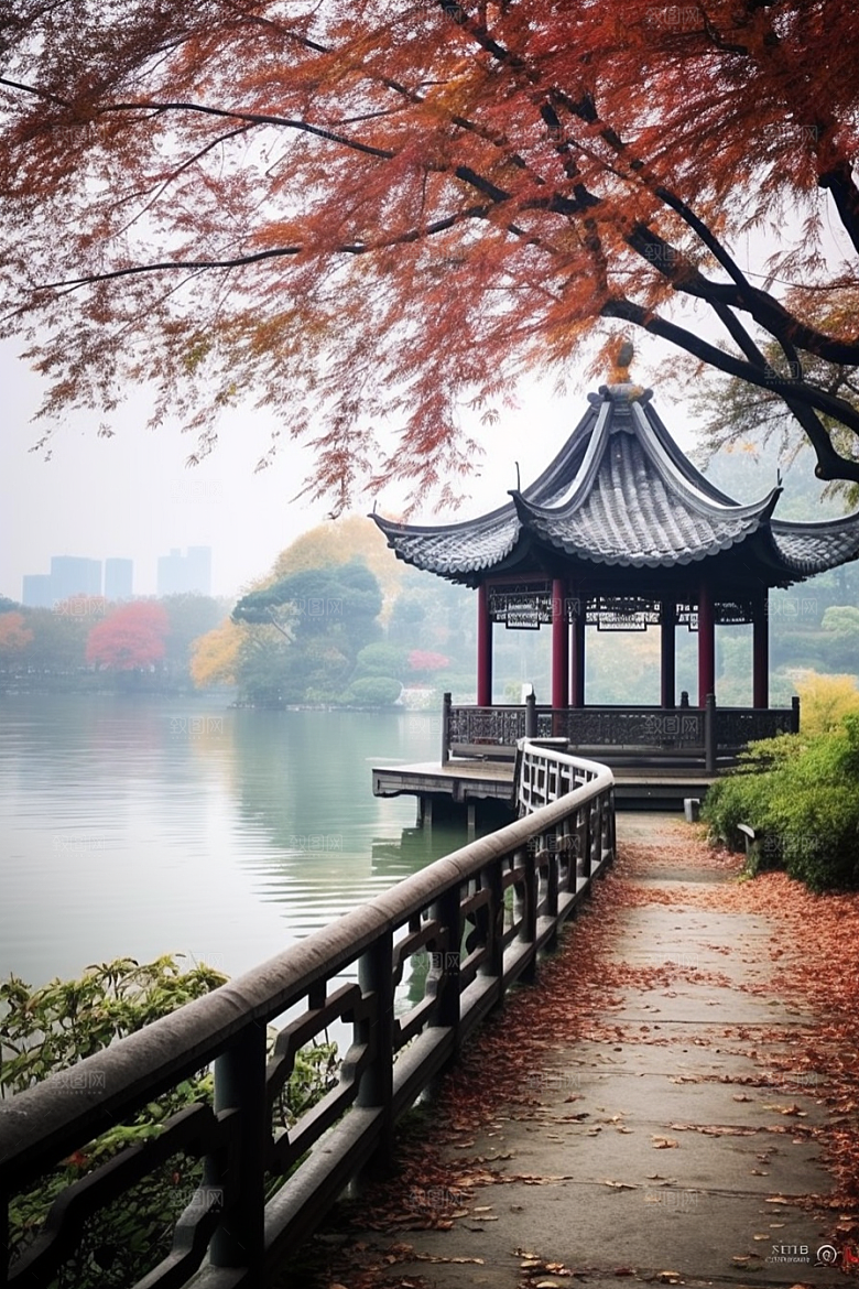 杭州城市风光地标国内游摄影图
