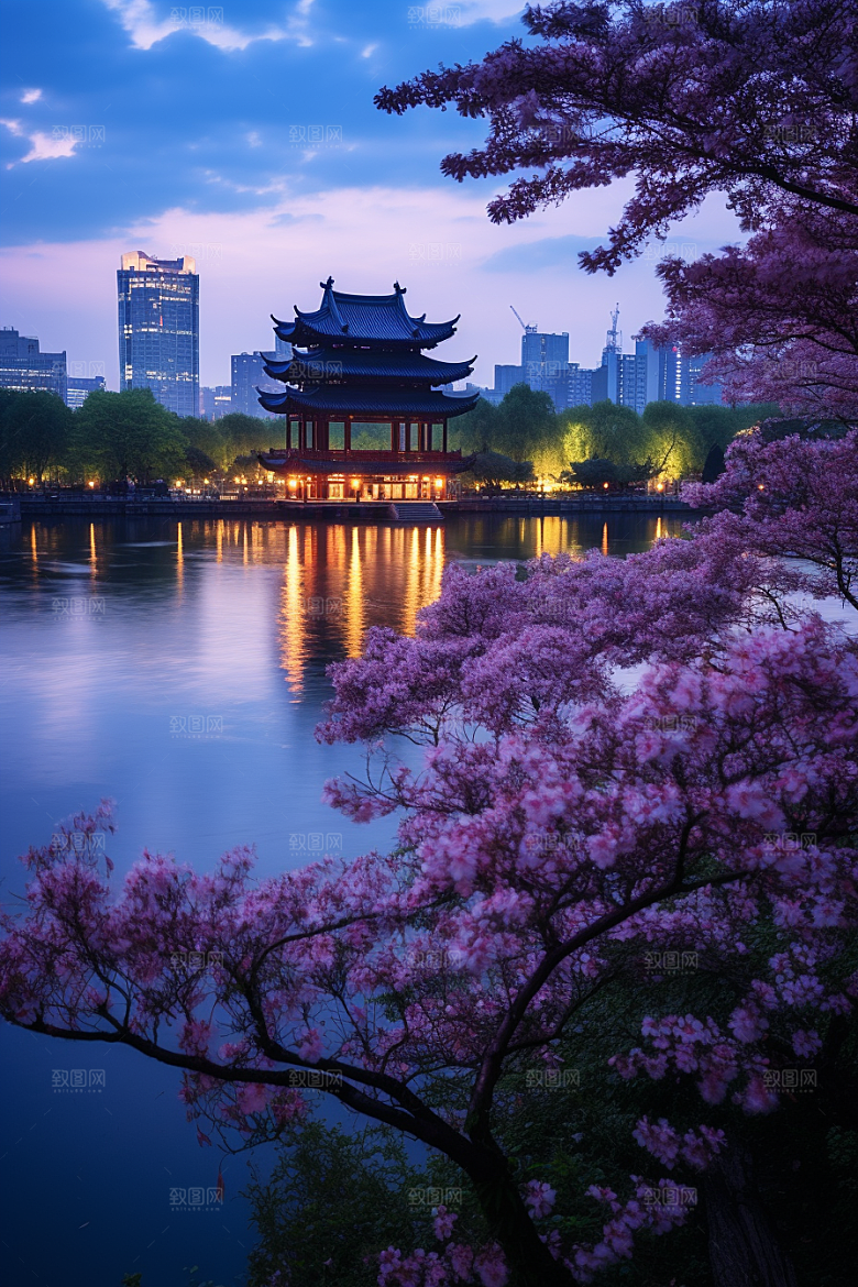 杭州城市风光旅游景色摄影图