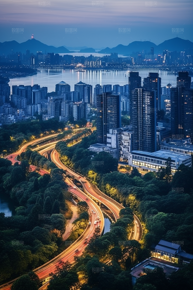 杭州城市风光景点高清摄影图
