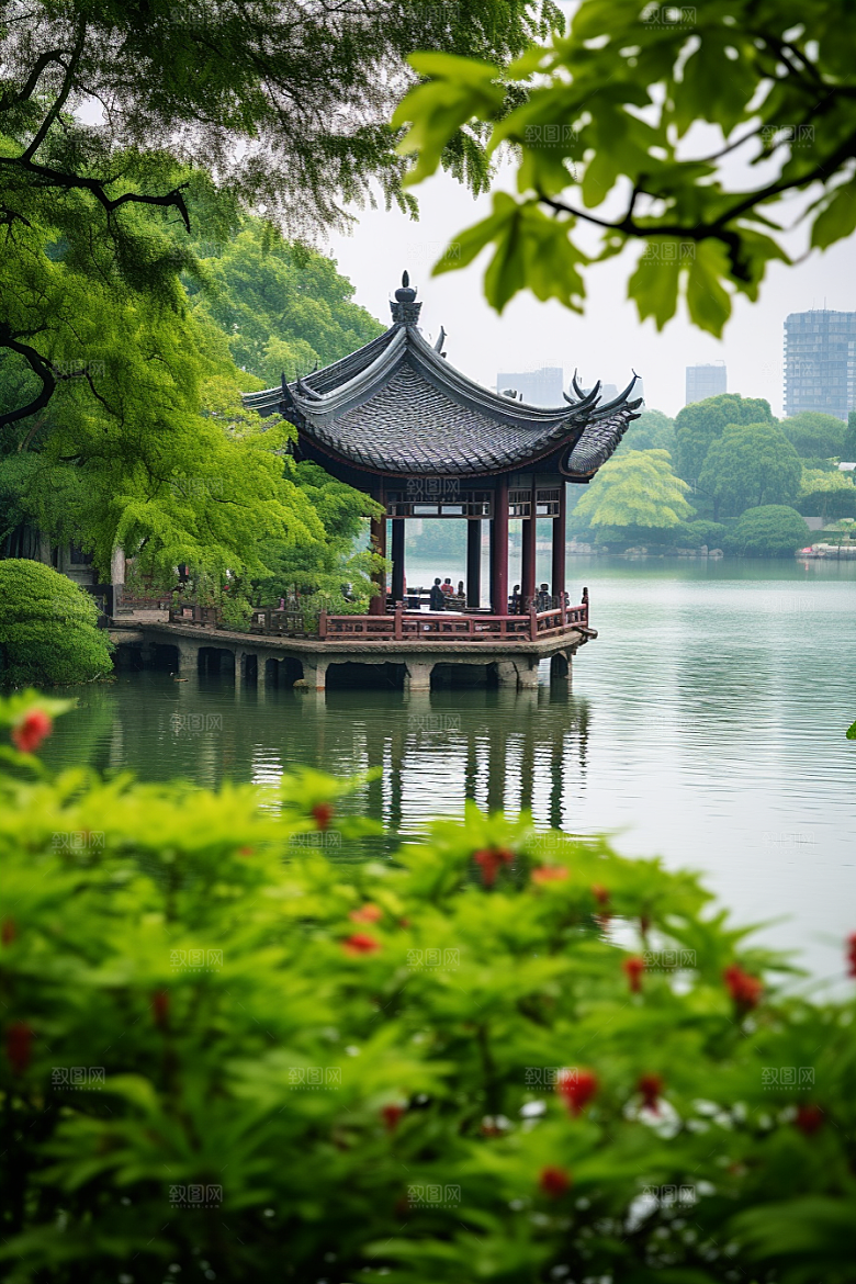 杭州城市风光景色旅游摄影图