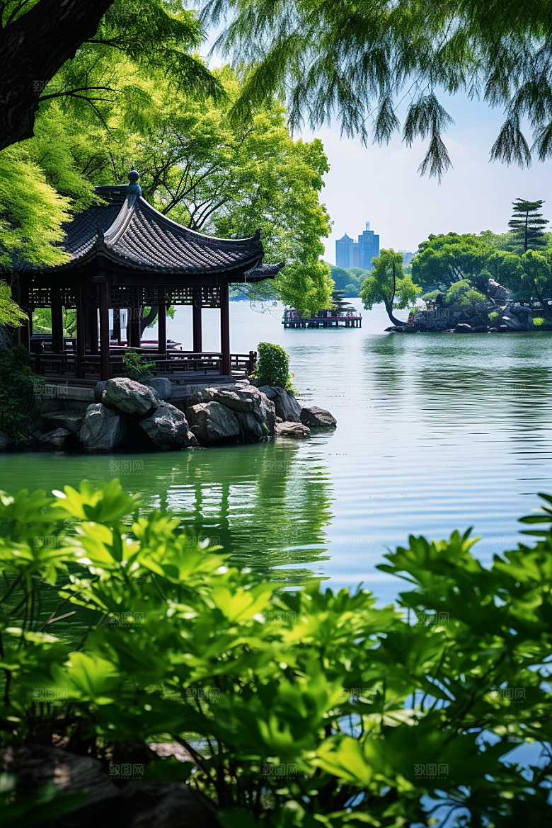 杭州城市风光国内游旅行摄影图
