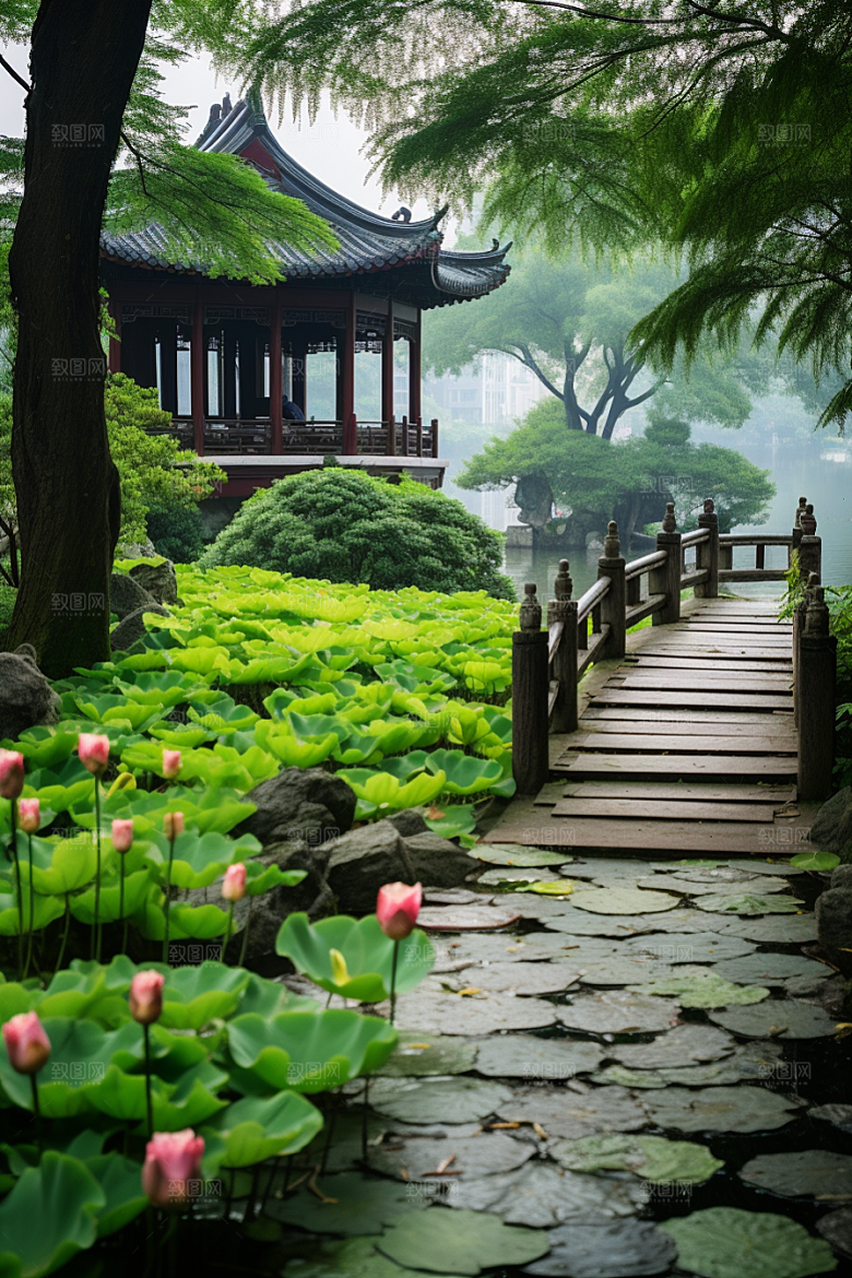 杭州城市风光地标旅行摄影图