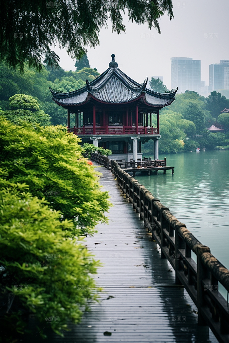 杭州城市风光景色江南摄影图