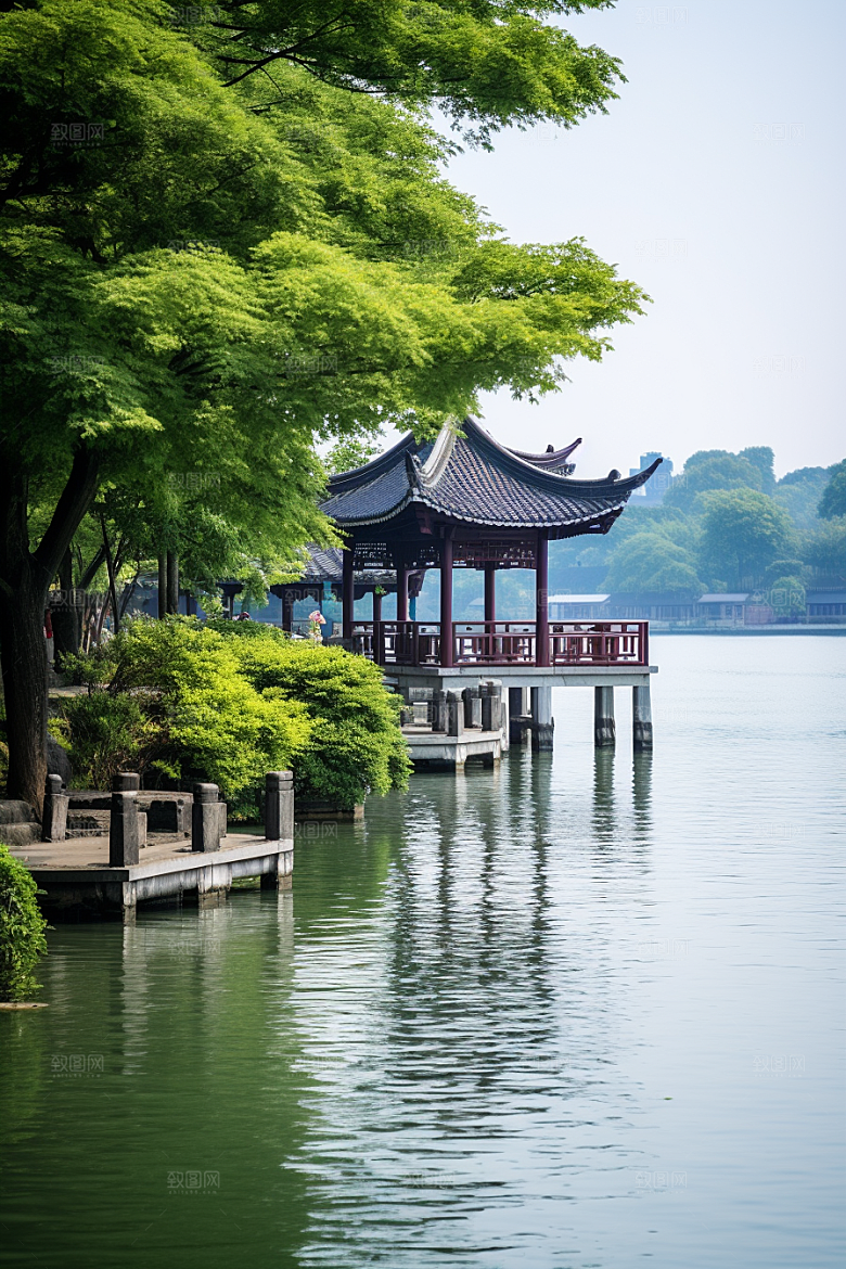 杭州城市风光景点旅游摄影图