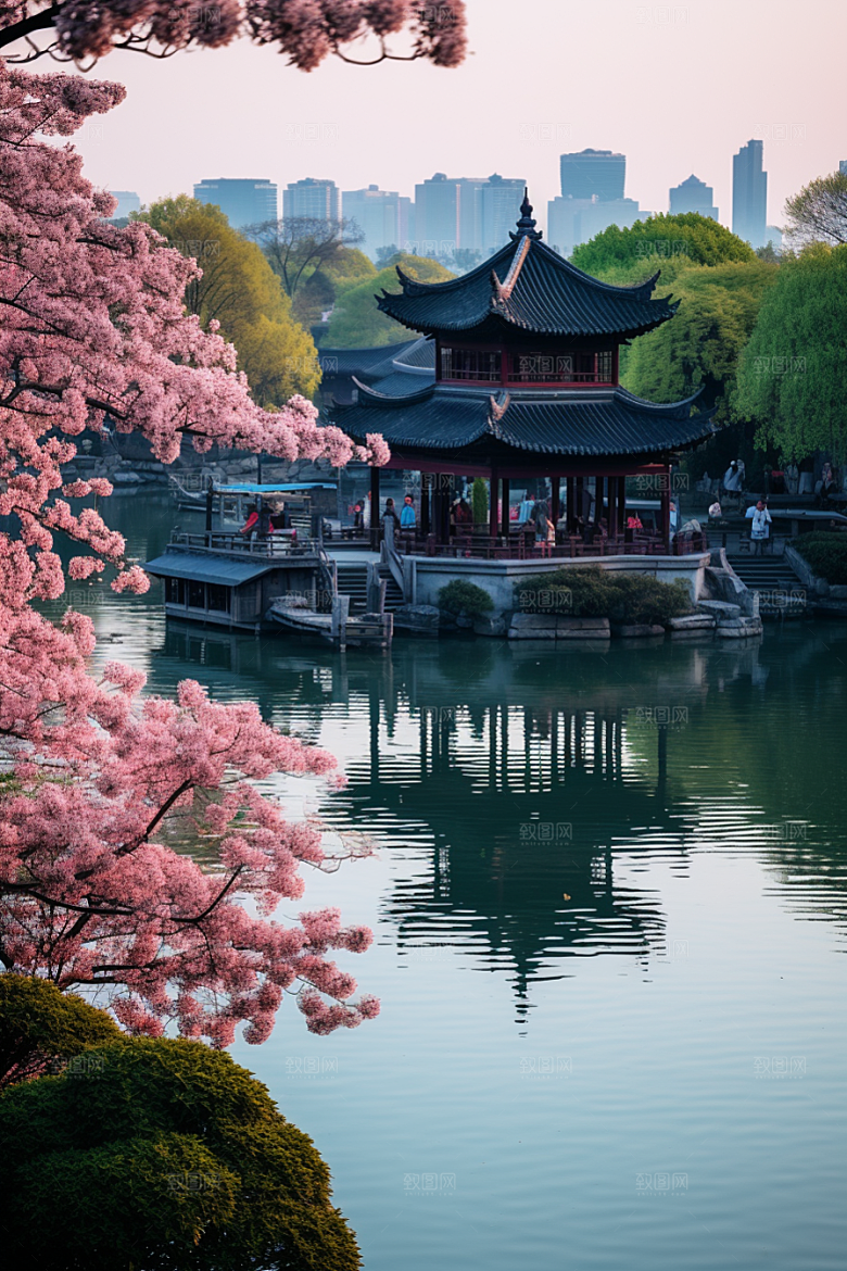杭州城市风光南宋古都都市摄影图