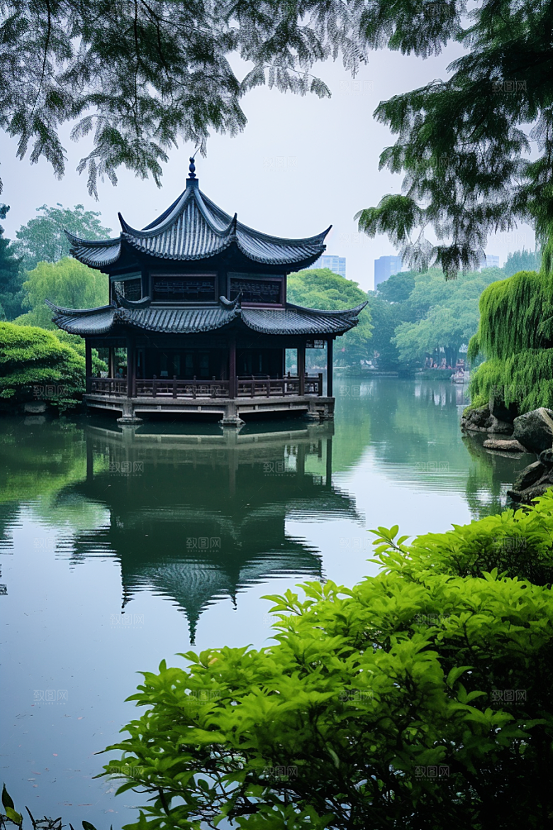 杭州城市风光风景南宋古都摄影图