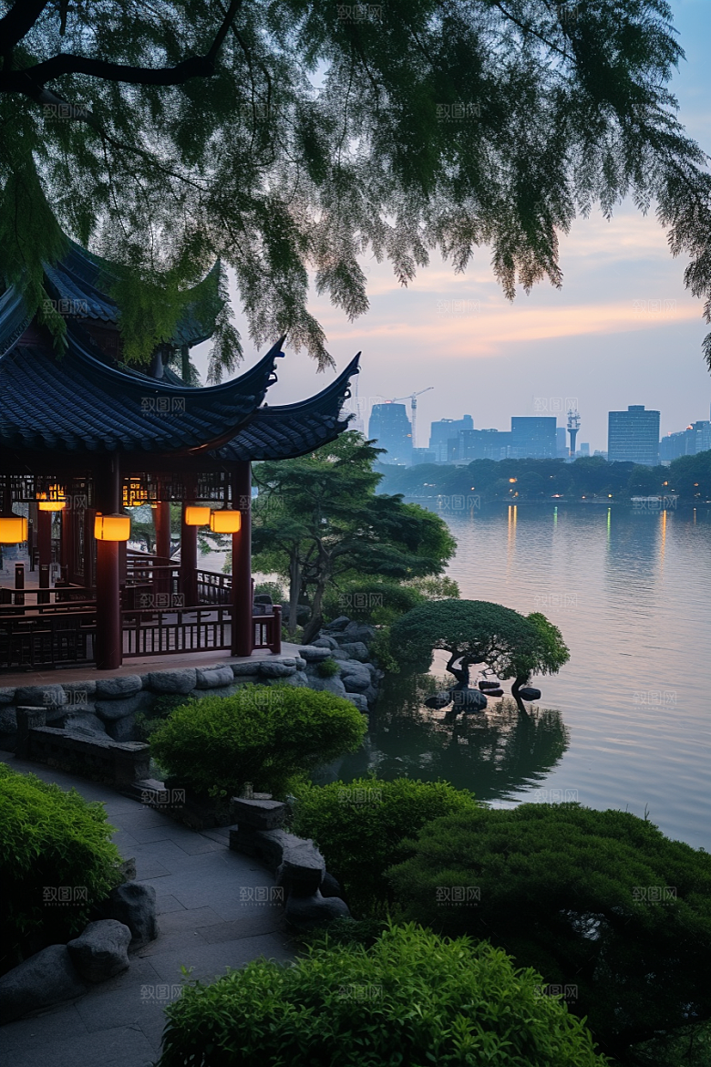 杭州城市风光景点高清摄影图