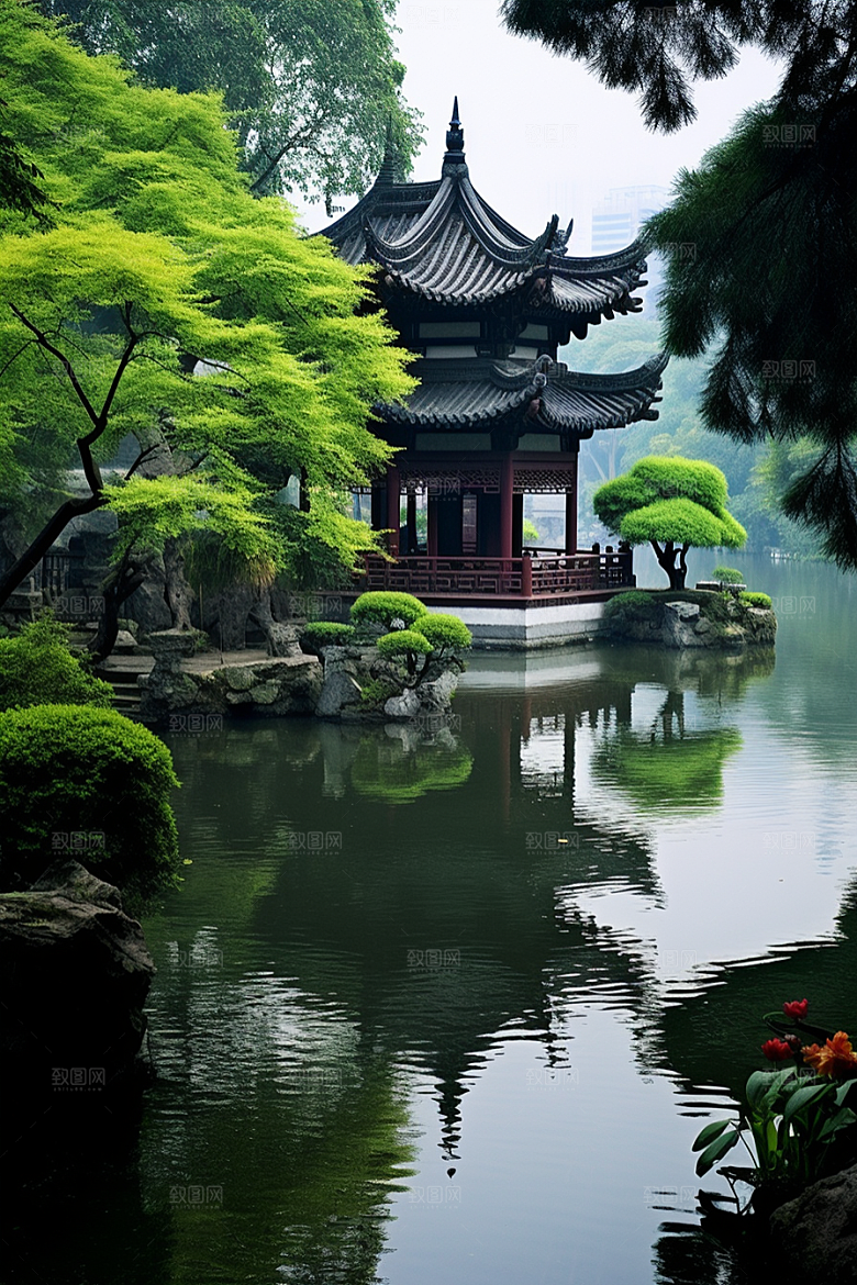 杭州城市风光国内游景点摄影图