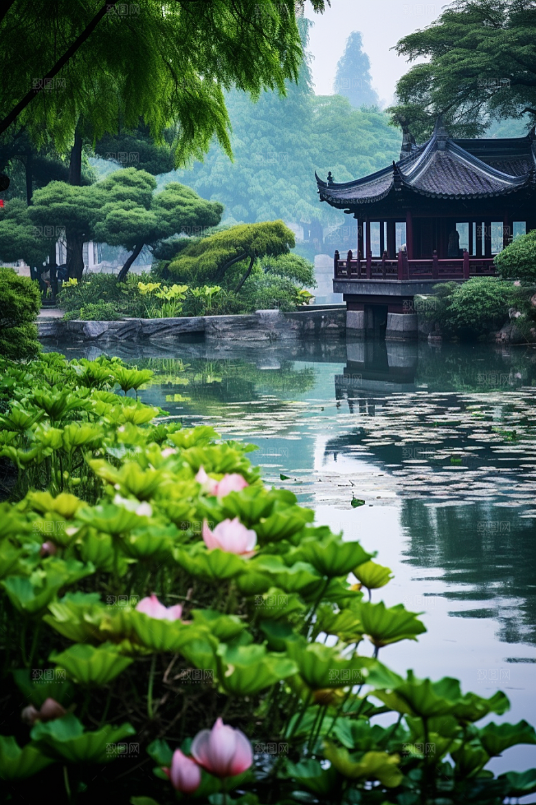 杭州城市风光景点南宋古都摄影图