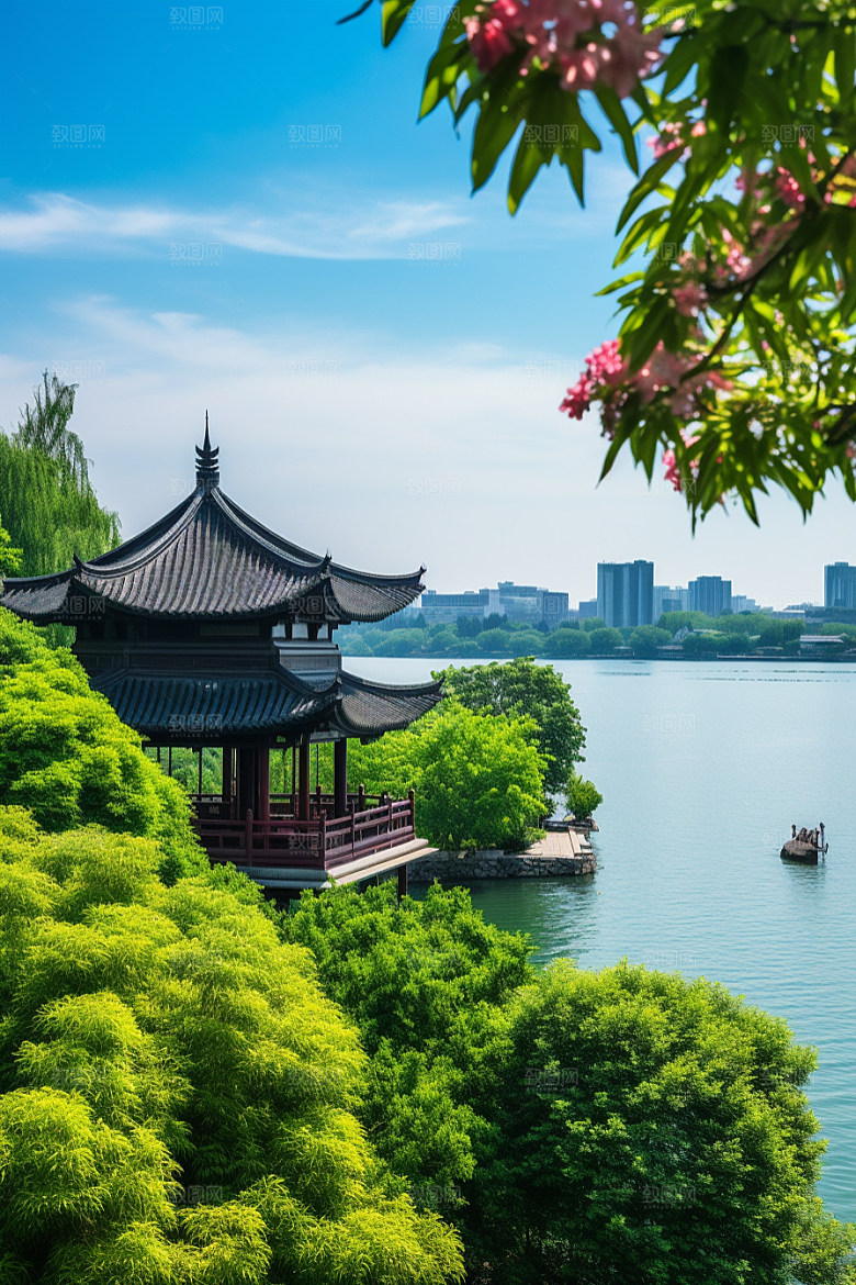 杭州城市风光旅游南宋古都摄影图