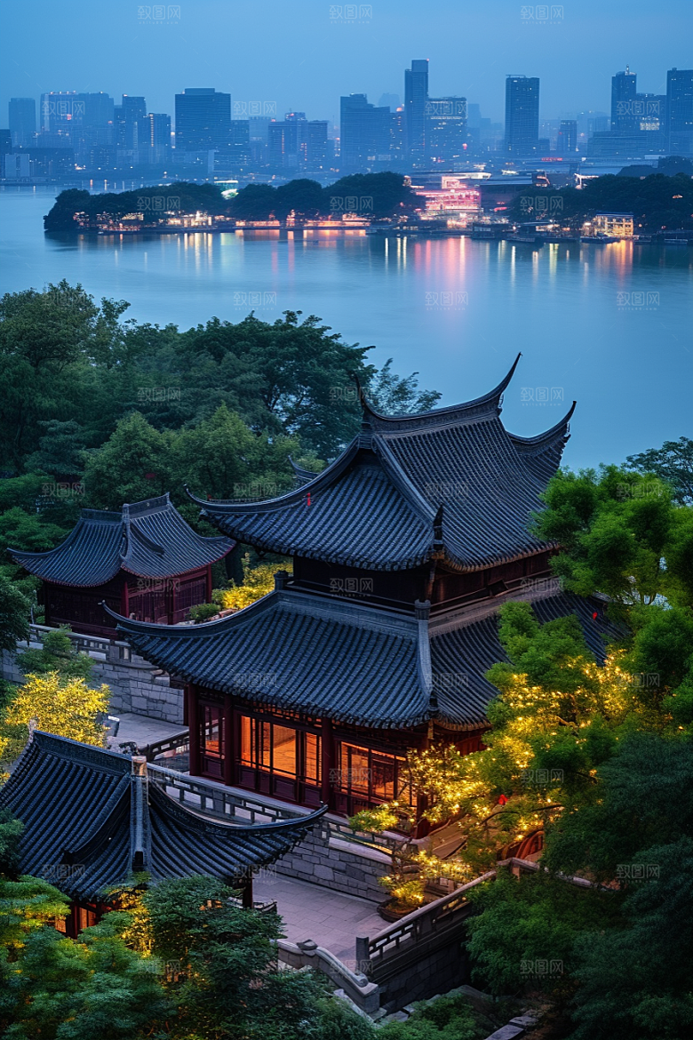 杭州城市风光景色南宋古都摄影图