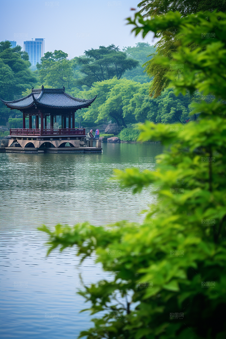 杭州城市风光江南旅游摄影图