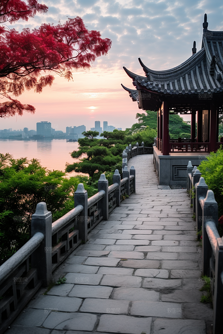 杭州城市风光旅游地标摄影图