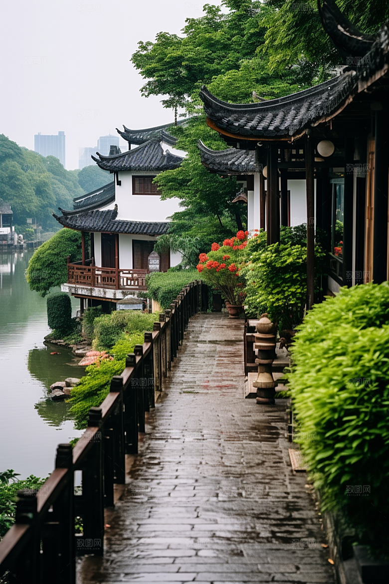 杭州城市风光风景地标摄影图