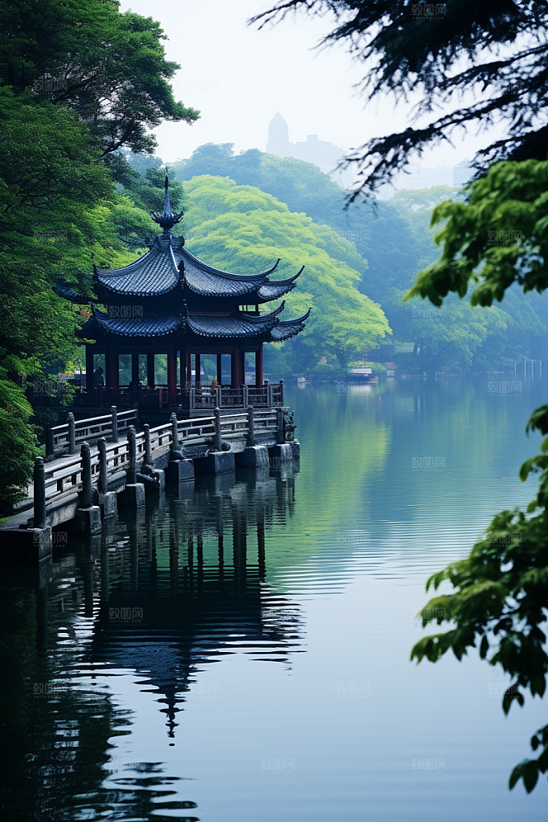 杭州城市风光高清风景摄影图