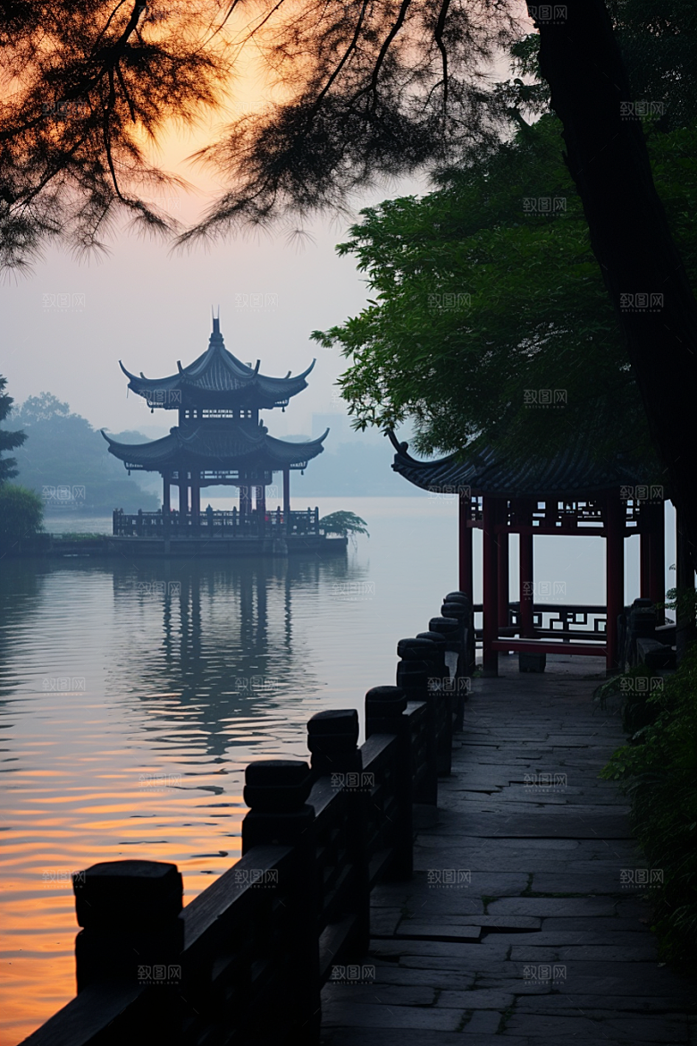 杭州城市风光景点高清摄影图
