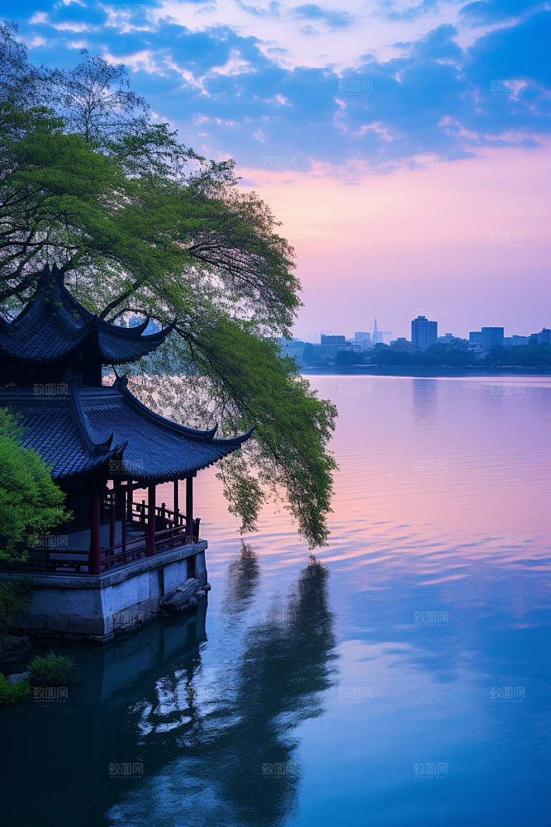 杭州城市风光旅游地标摄影图