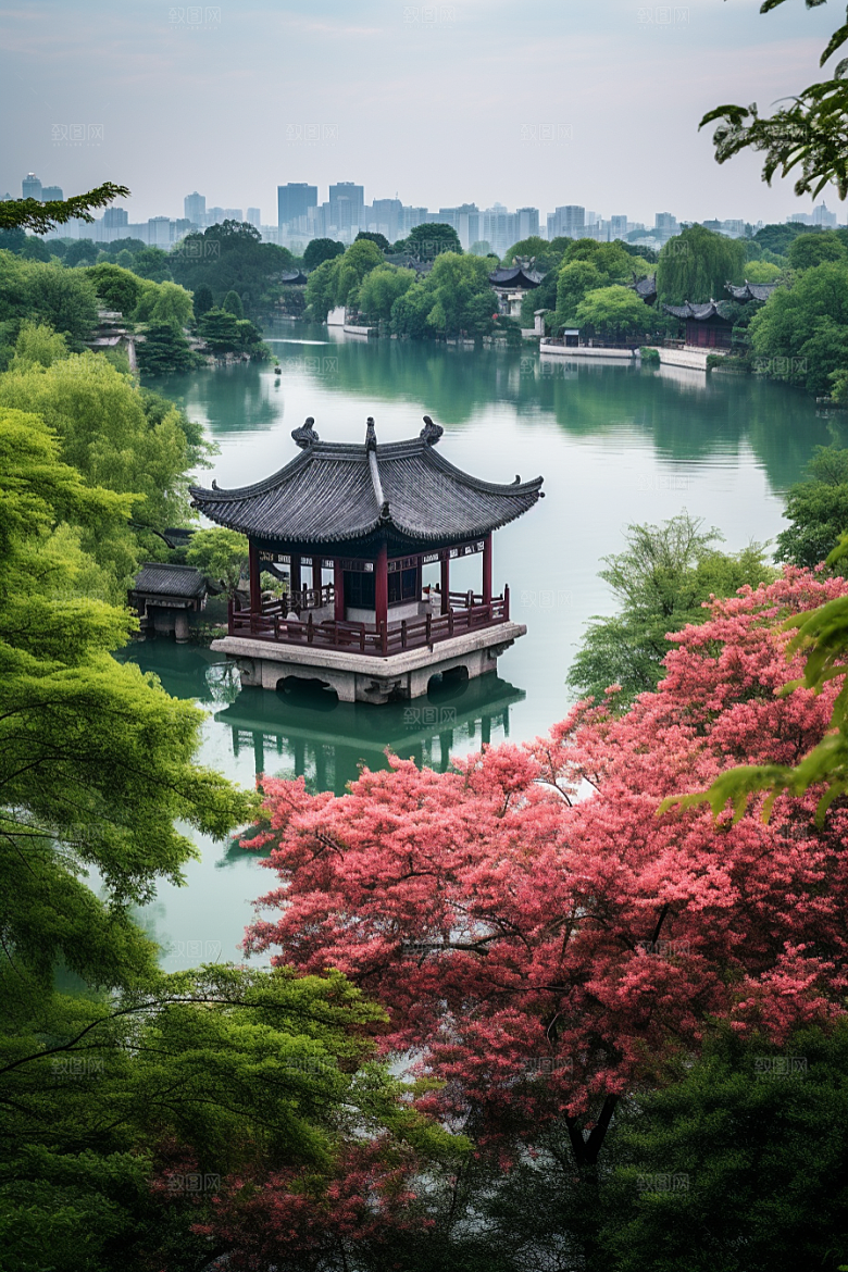 杭州城市风光国内游都市摄影图