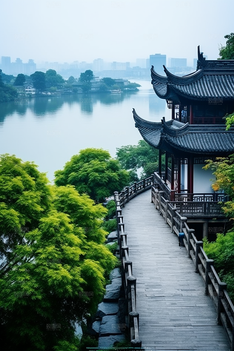 杭州城市风光旅游国内游摄影图