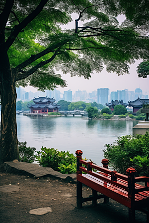 杭州城市风光国内游景色摄影图