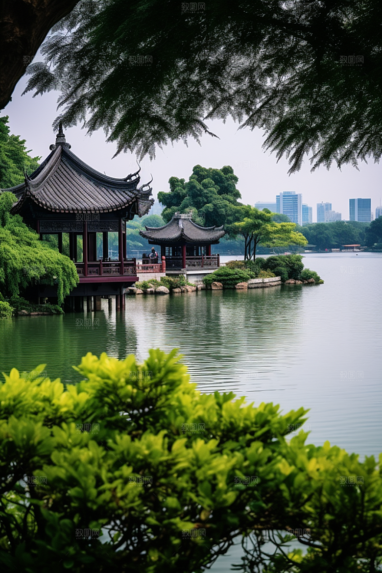 杭州城市风光景色高清摄影图