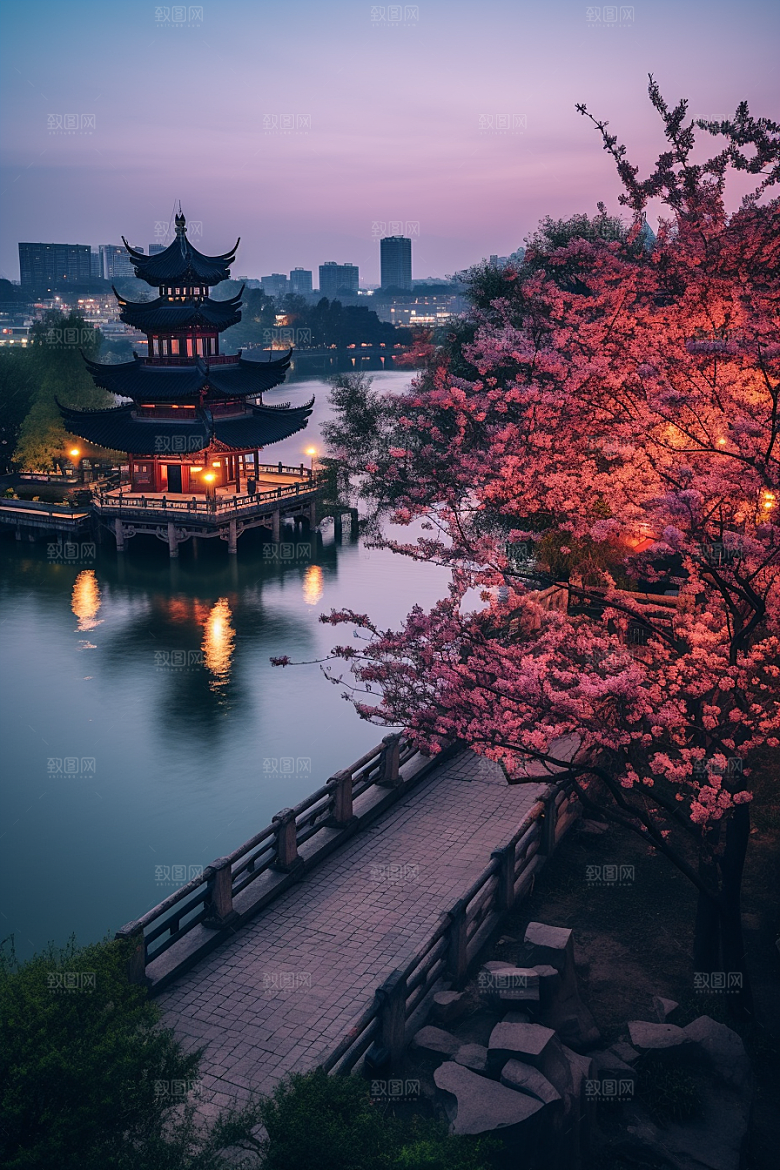 杭州城市风光旅游国内游摄影图