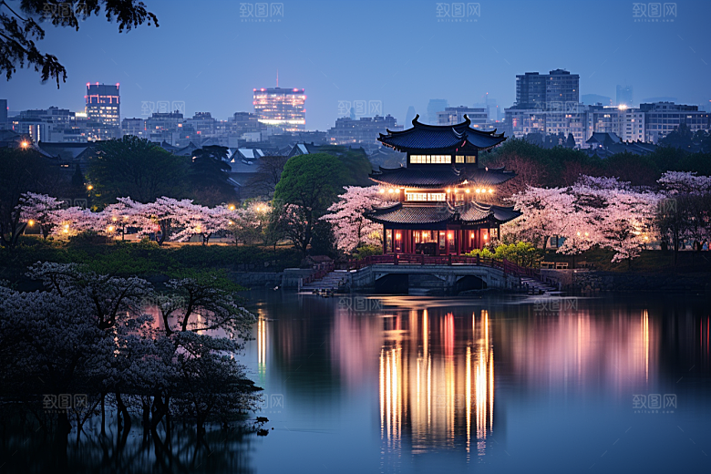杭州城市风光旅行高清摄影图