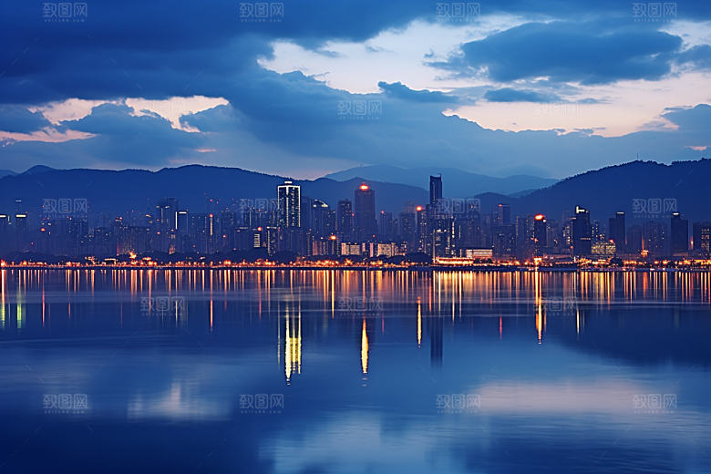 杭州城市风光南宋古都景点摄影图