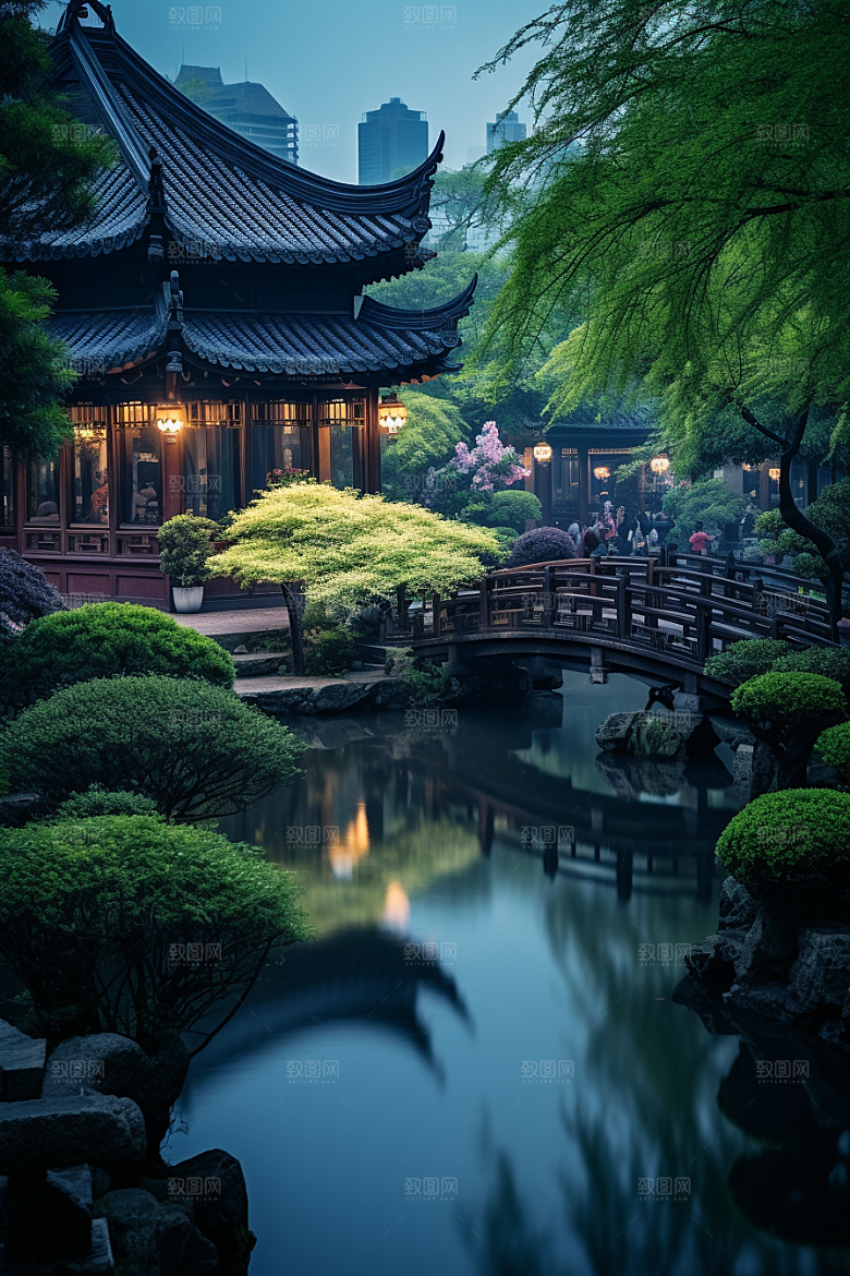 杭州城市风光地标旅游摄影图