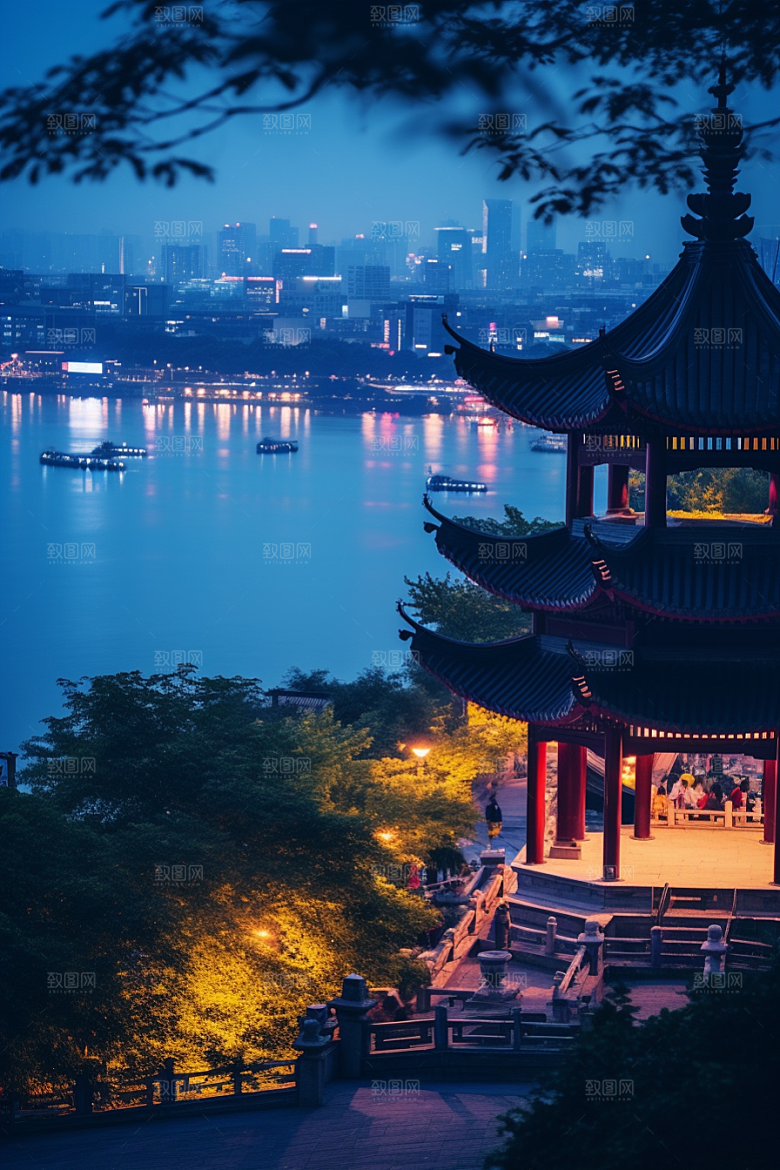 杭州城市风光都市旅游摄影图