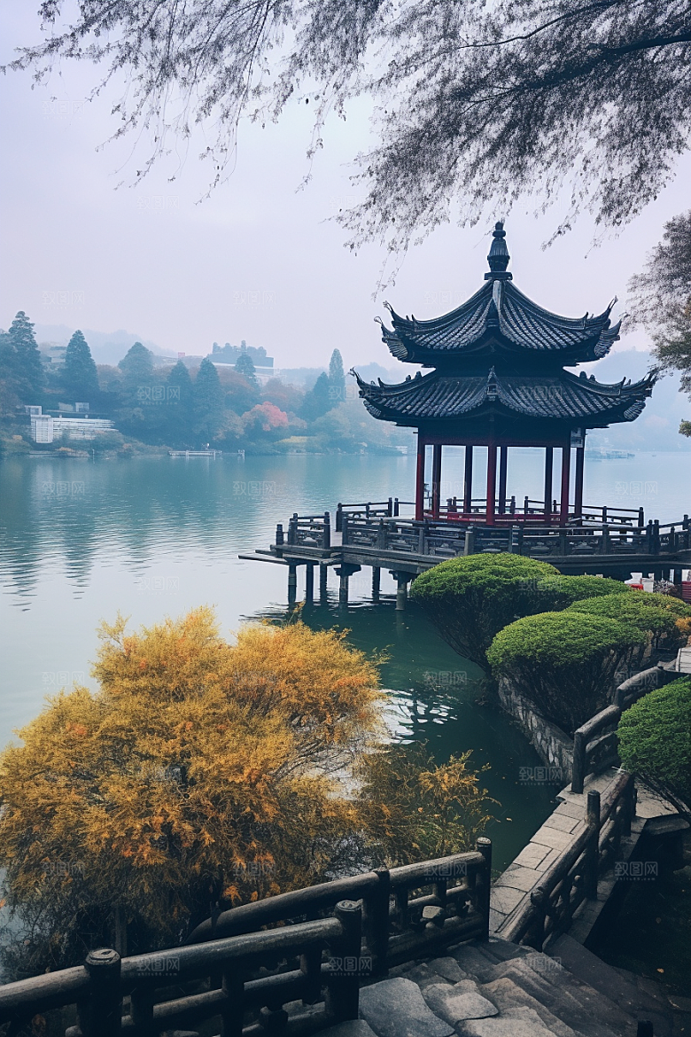 杭州城市风光旅行景色摄影图