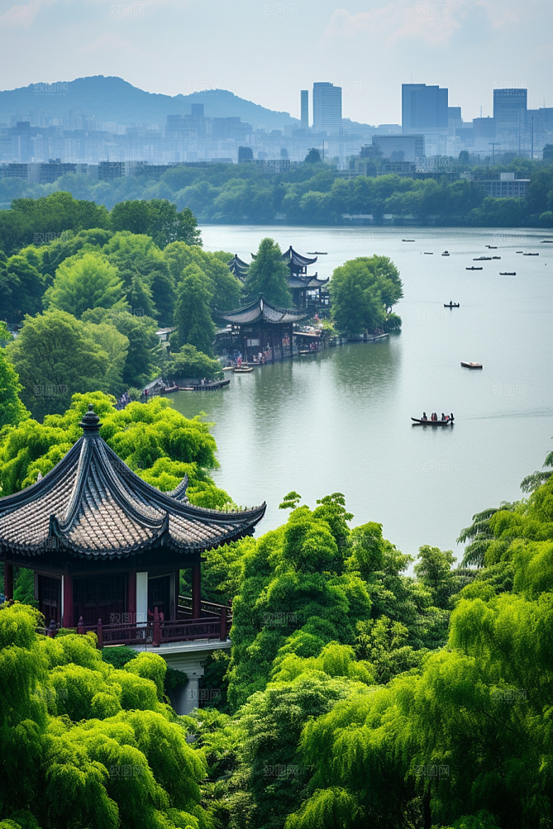 杭州城市风光地标高清摄影图