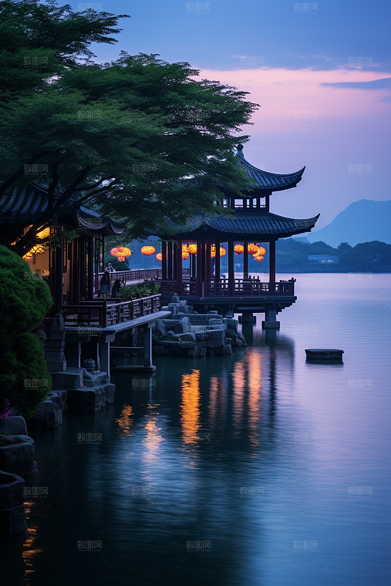 杭州城市风光地标旅游摄影图