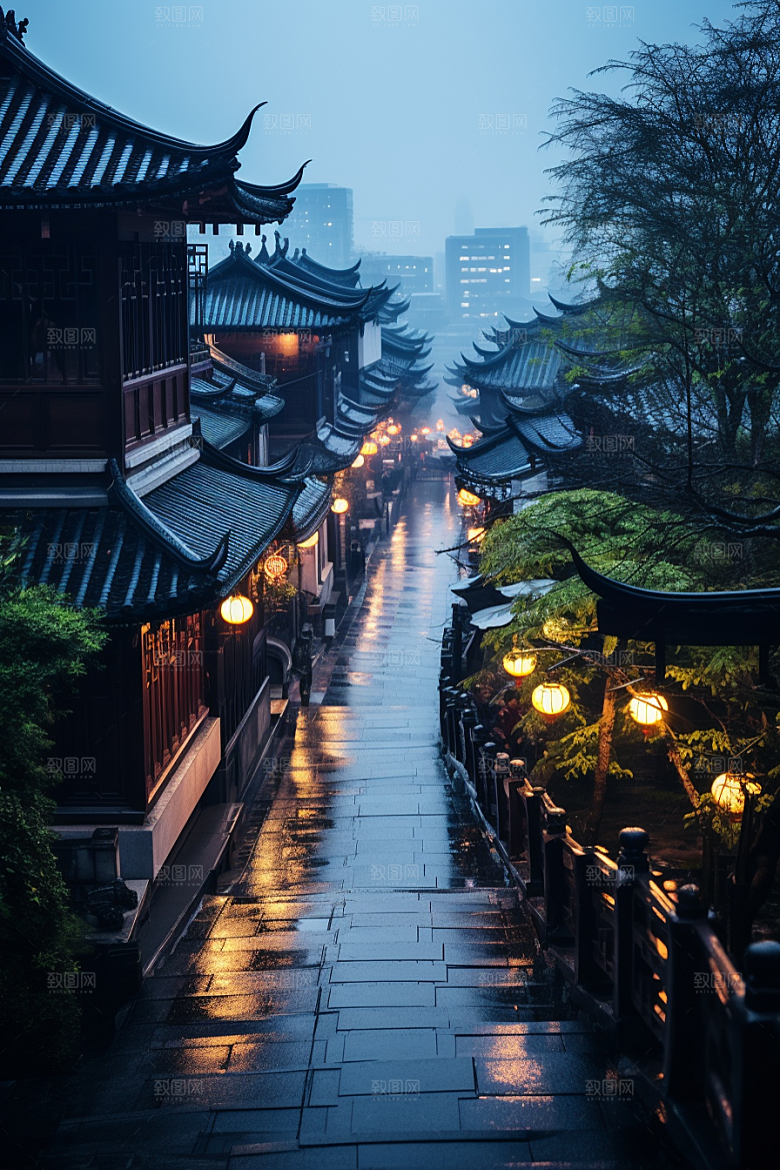 杭州城市风光景色旅游摄影图