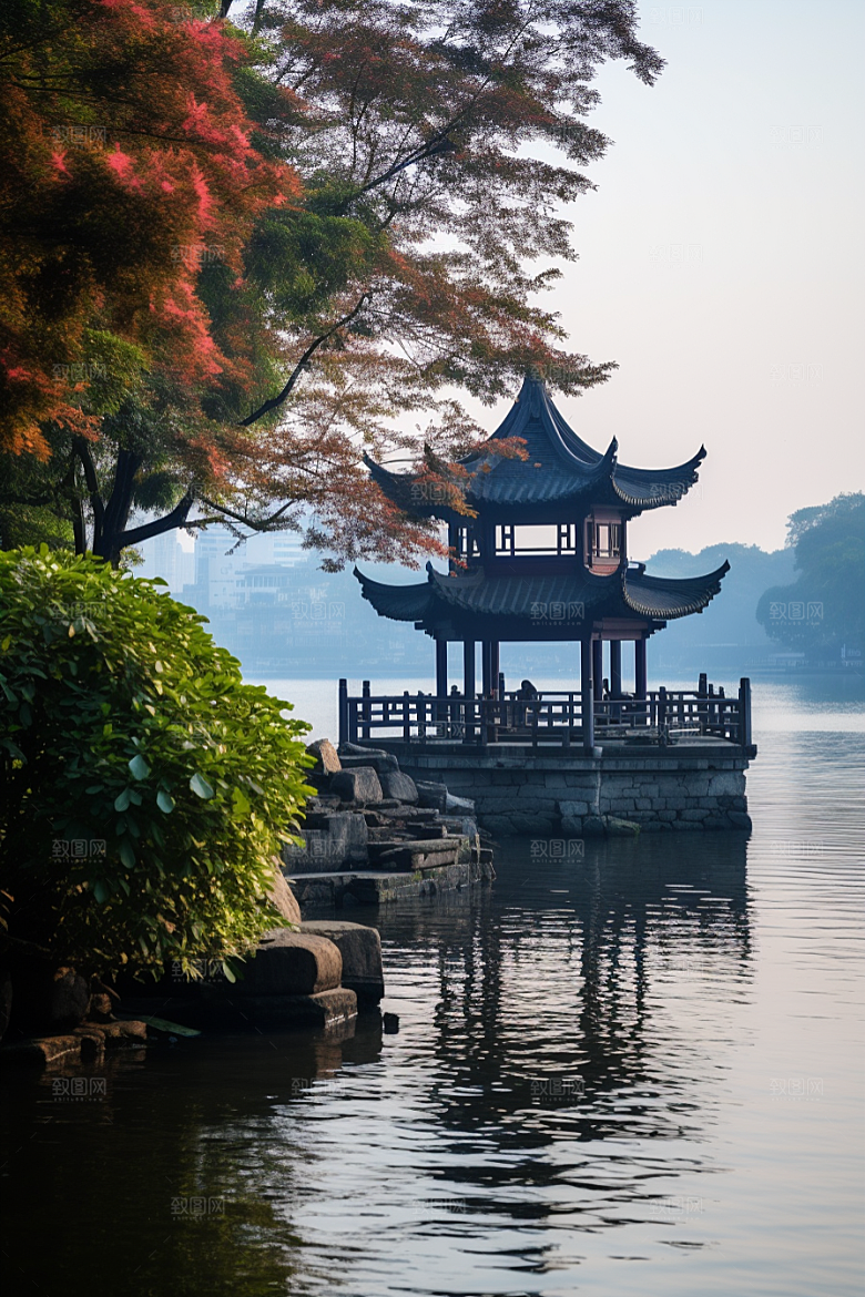 杭州城市风光风景南宋古都摄影图