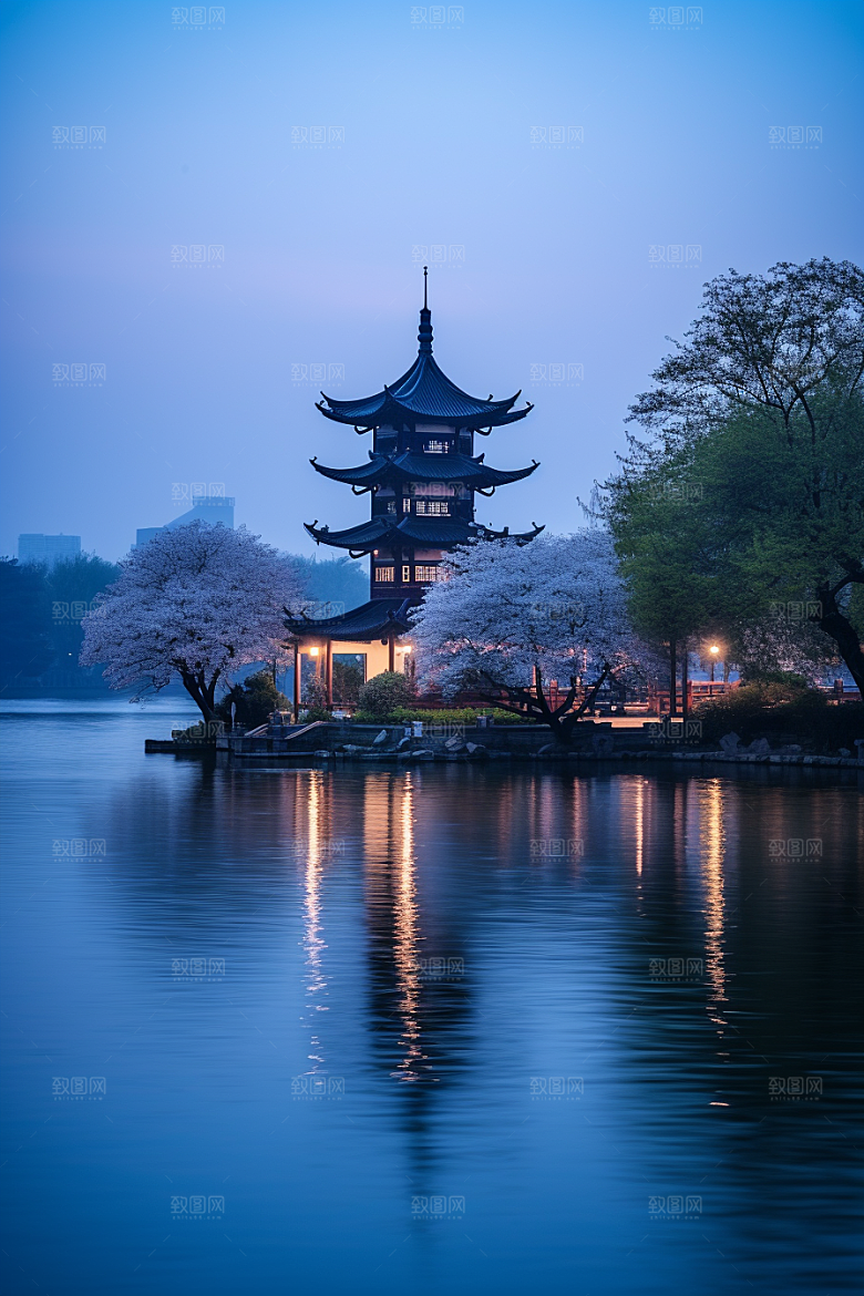 杭州城市风光旅行都市摄影图