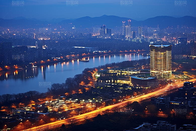 杭州城市风光景色旅游摄影图