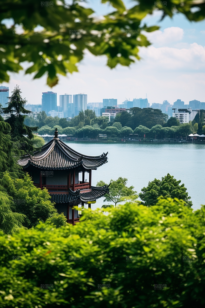 杭州城市风光景色高清摄影图