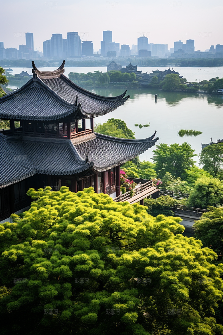 杭州城市风光国内游风景摄影图